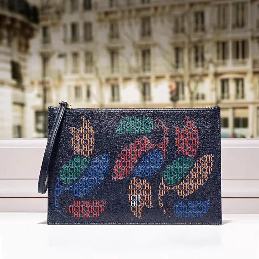 CHCH HCHC European and American niche luxury brand 2022 new women's zipper fashion printed pattern handbag