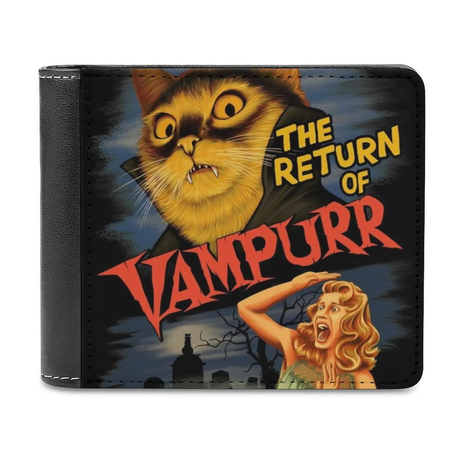 

The Return Of Vampurr Men's Wallet Leather Wallet Luxury Wallet Card Wallet Male Women Cat Animal Cute Funny Spooky Horror