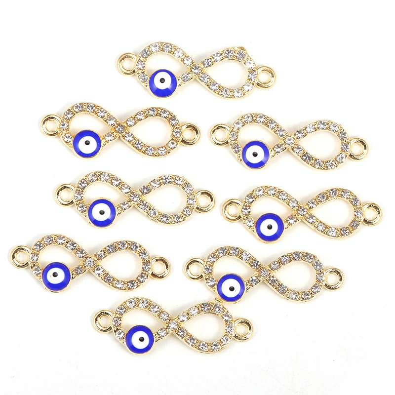 15Pcs 11*27MM Fashion Alloy Enamel Evil Eye Charms Connector Women DIY Jewerly Earrings Bracelet Necklace Making Accessories