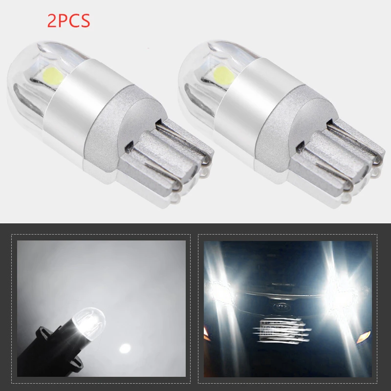 

2PCS T10 LED Bulbs White 168 501 W5W LED Lamp T10 Wedge 3030 2SMD Interior Lights 12V - 24V 6000K