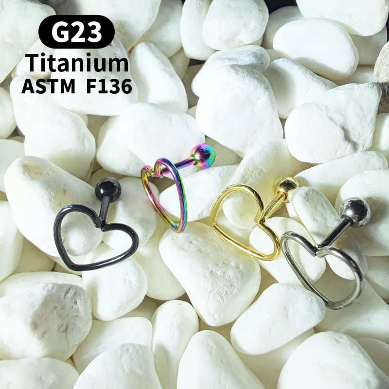 Серьги-гвоздики из титана в форме сердца маленькие серьги с шариками для женщин и