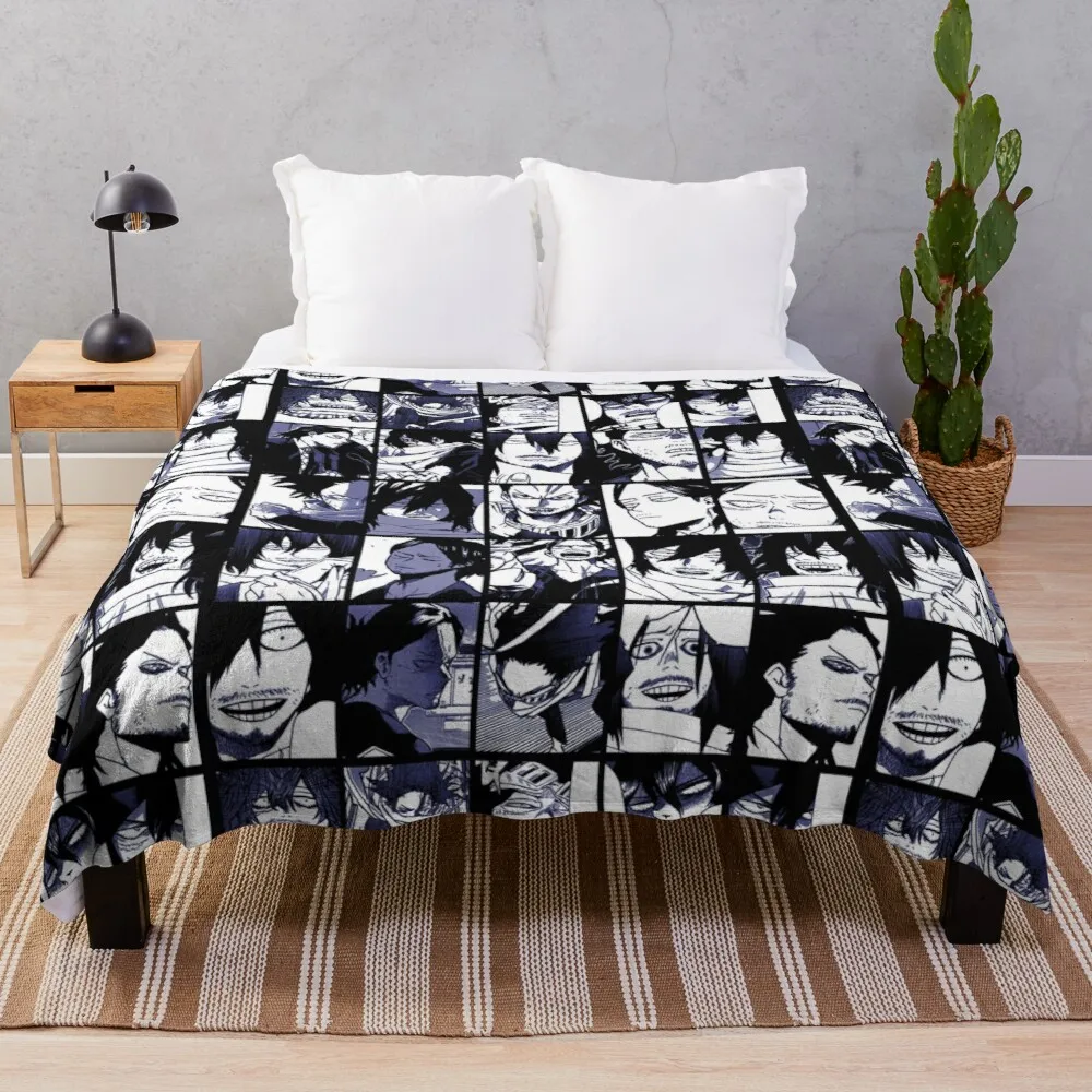 

Aizawa Shota Collage Throw Blanket flannel blanket