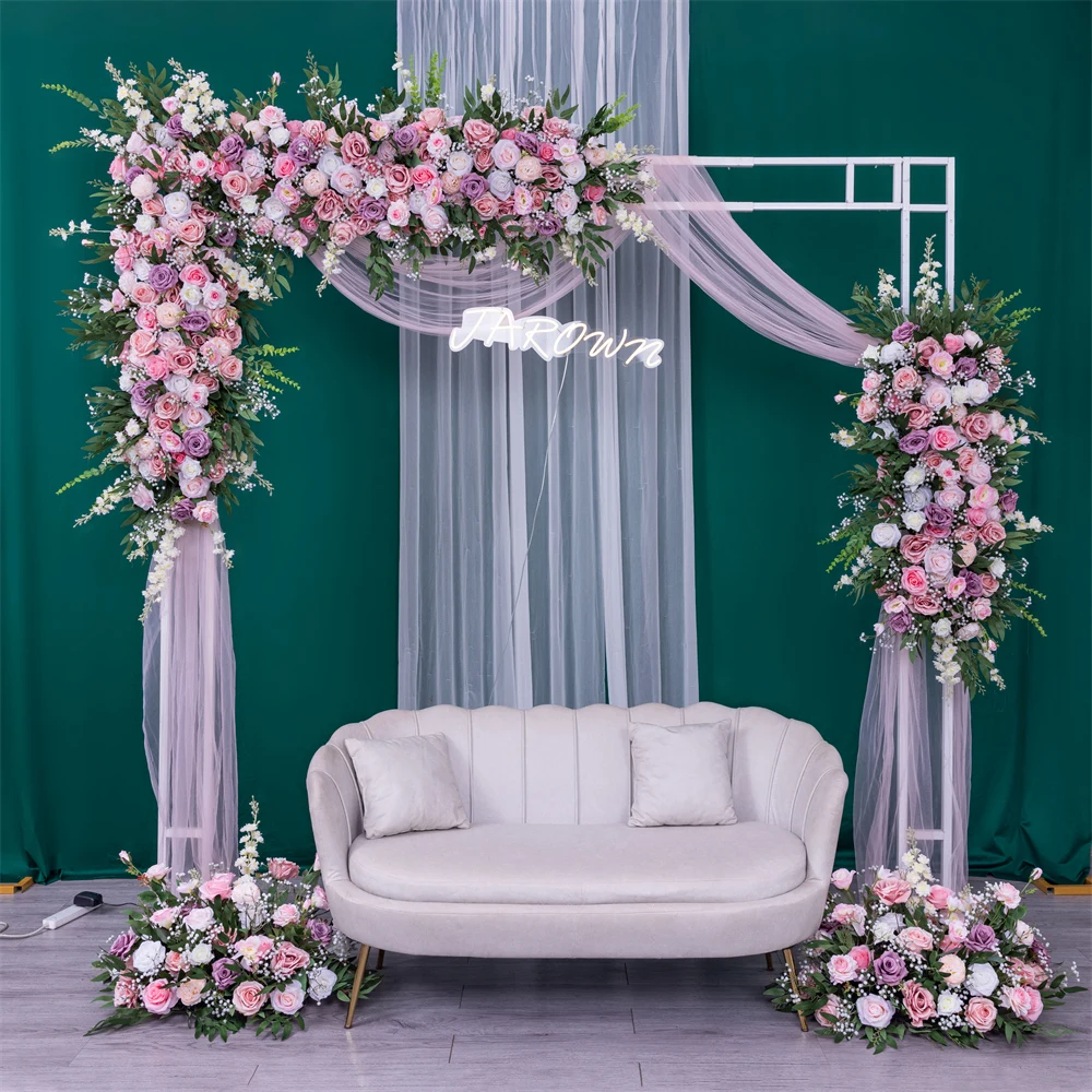 Свадебное украшение Роскошная Розовая белая фиолетовая серия розы зеленая