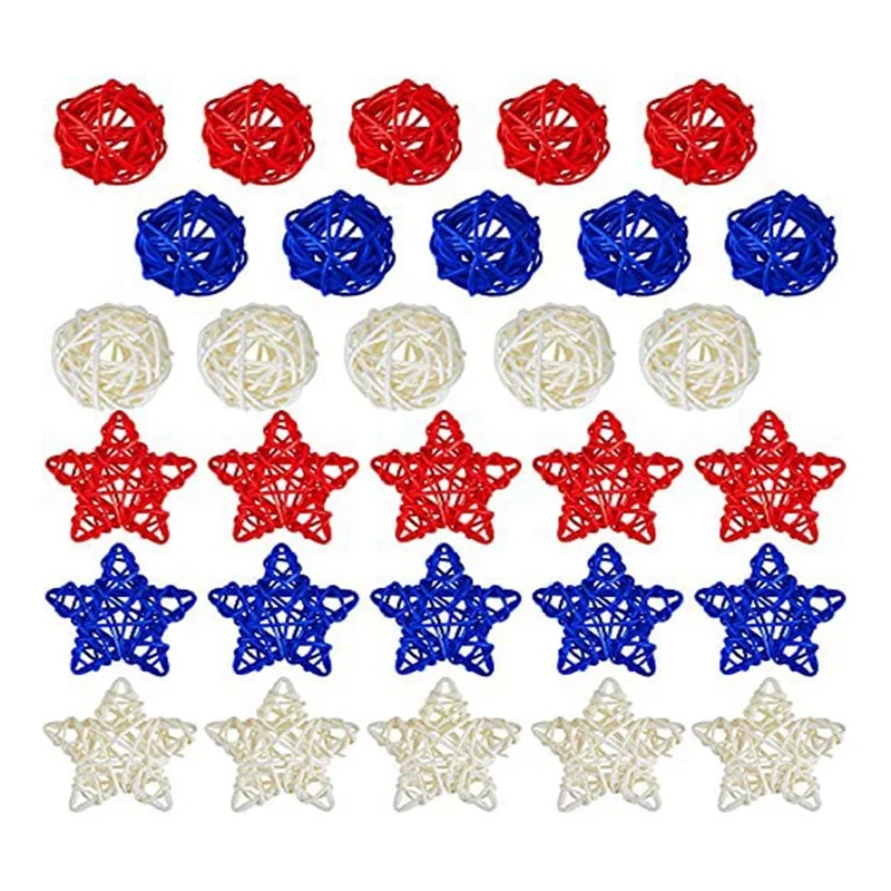 

Украшения в виде шариков, 4 июля, шарики из ротанга для украшения дома, ваза «сделай сам», наполнитель для чаши, украшение для стола