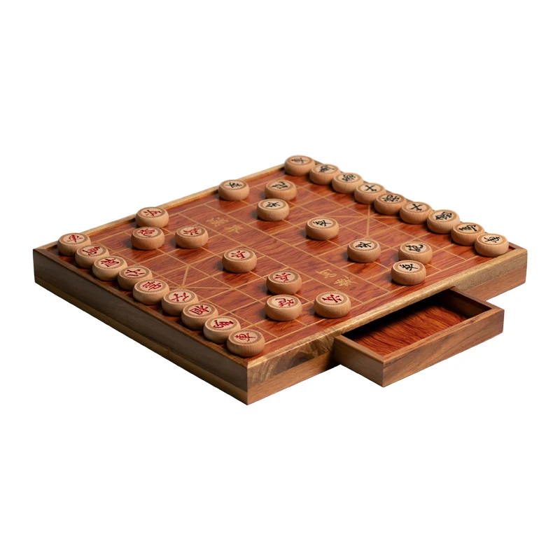 

Drawer Type Chinese Chess Full Set Red Solid Wood Large Adult Childrens Chinese Chess Board Gift Juego De Mesa Chessboard LG50XQ