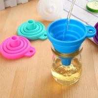 creative kitchen accessories gadgets food grade folding silicone funnel for kitchen convenience mini kitchen tools utensils item