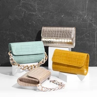 2022 women messenger bag fashion purse and handbag luxury designer acrylic chain clutch female trend alligator veins evening bag