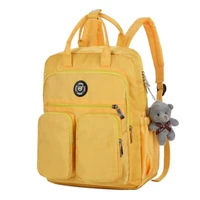 new backpacks unisex nylon cloth school solid color school bag leisure travel canvas shoulder bag ladies college student daypack