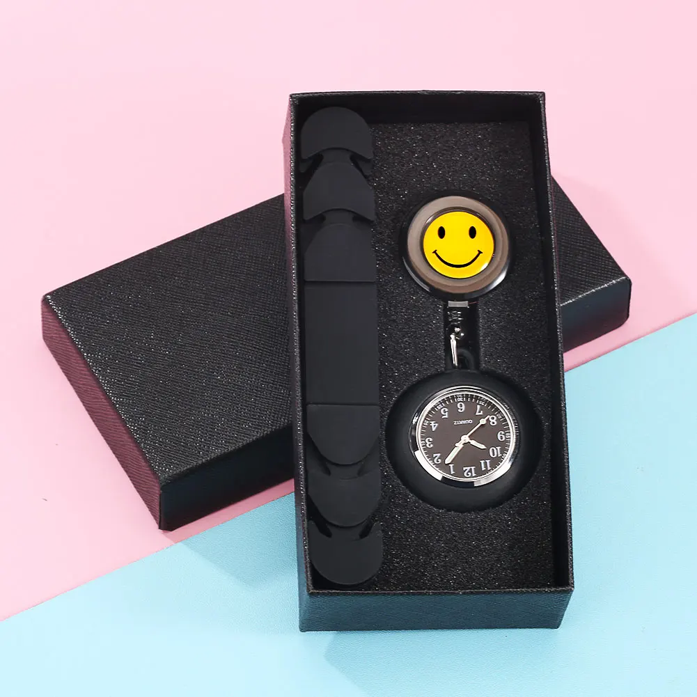 Nurse Hanging Watch Gift Set with Adjustable Mask Extension Belt Smiling Clip-on Quartz Nurse Brooch Watch Mesa De Enfermera