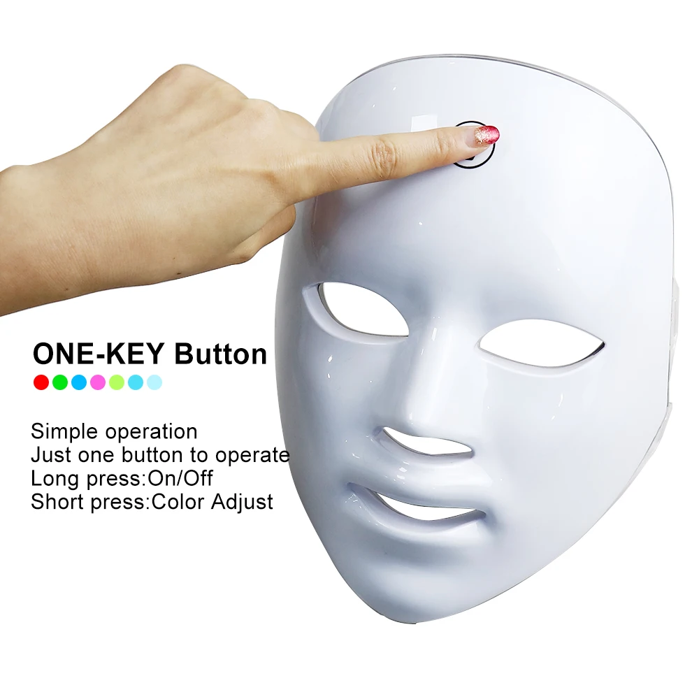 USB-зарядка 7-цветная светодиодная маска для лица фотонная терапия омоложение кожи