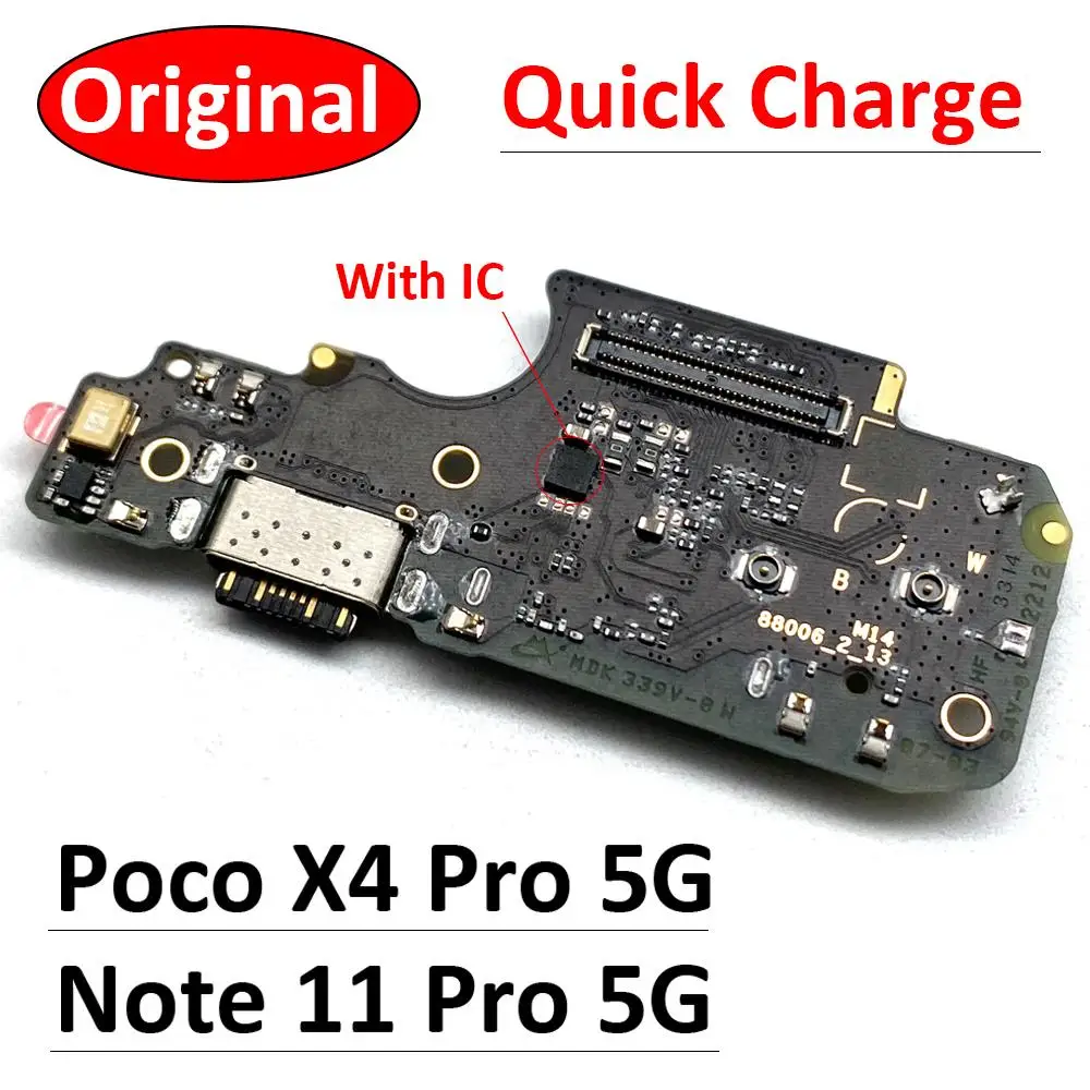 

100% оригинал для Xiaomi Poco X4 Pro / Redmi Note 11 Pro 5G USB зарядный порт микрофон док-станция Соединительная плата гибкий кабель