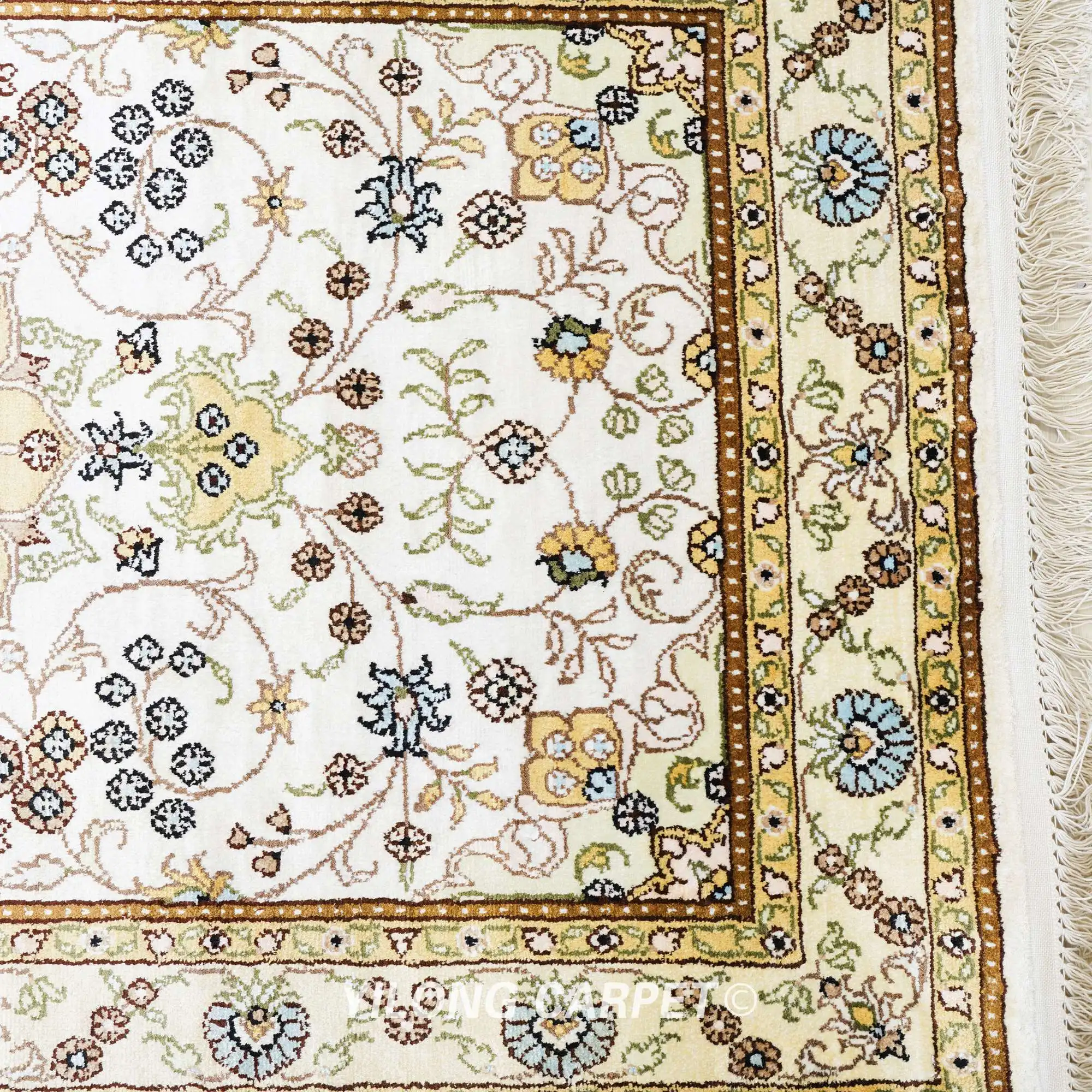 2 5 'x 12' шелковые Коврики ручной работы для прихожей белая фотография