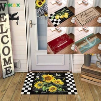 welcome doormat sunflower entrance door mat buffalo kitchen decor non slip carpet rugs decorative for home bathroom bedroom