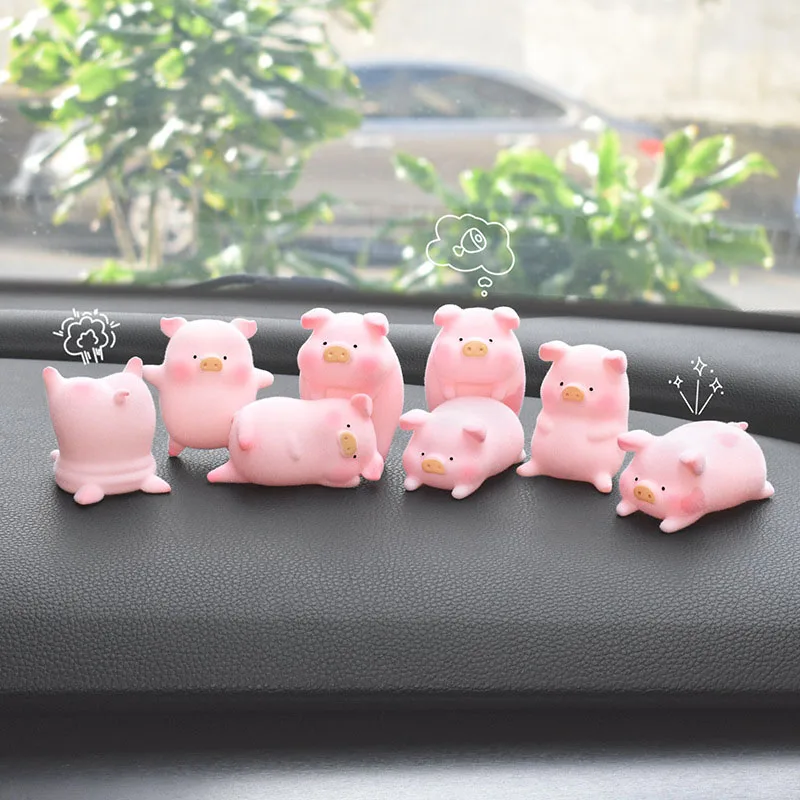 Милый Декор забавная розовая свинья фигурка автомобиля искусственная Аниме