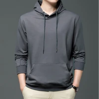 high quality spring and summer men long sleeve t shirt pure color hoodie casual fashion european and american simple mens wear