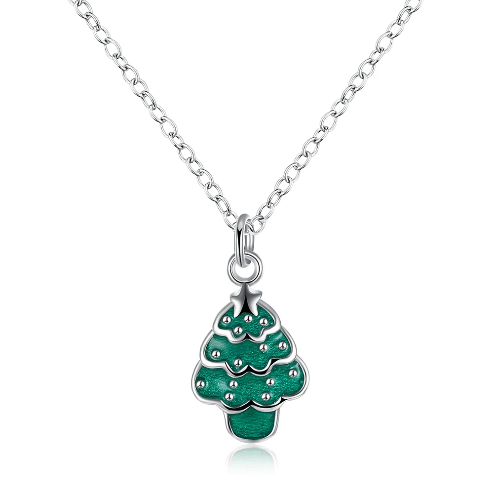 

2021 New Arrival Green Christmas Tree Necklace for Women Christmas Day Anniversary Gift Jewelry