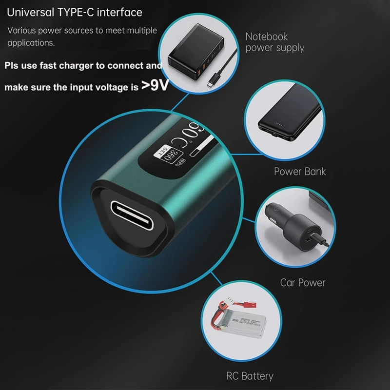 Умный портативный паяльник с зарядкой через USB-C OLED-экраном управлением Withpid 180–100