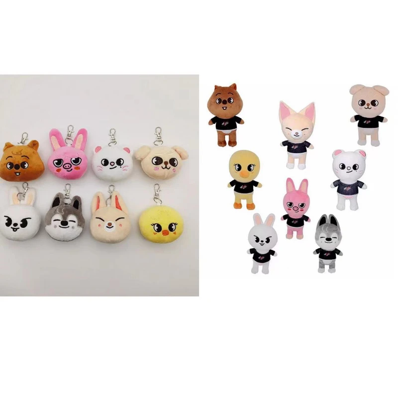 

8pcs Skzoo Plush Toys Stray Kids Cartoon Stuffed Animal Plushies Doll Kpop Stray Kids Skzoo Plush Keychain Pendant Toys for Gift