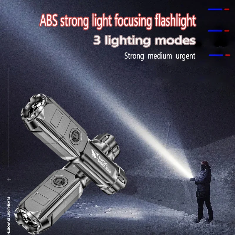 Portable Powerful Led Flashlight USB Rechargeable Zoom Tactical Outdoor Concentrating Long-range Super Bright Torch | Автомобили и