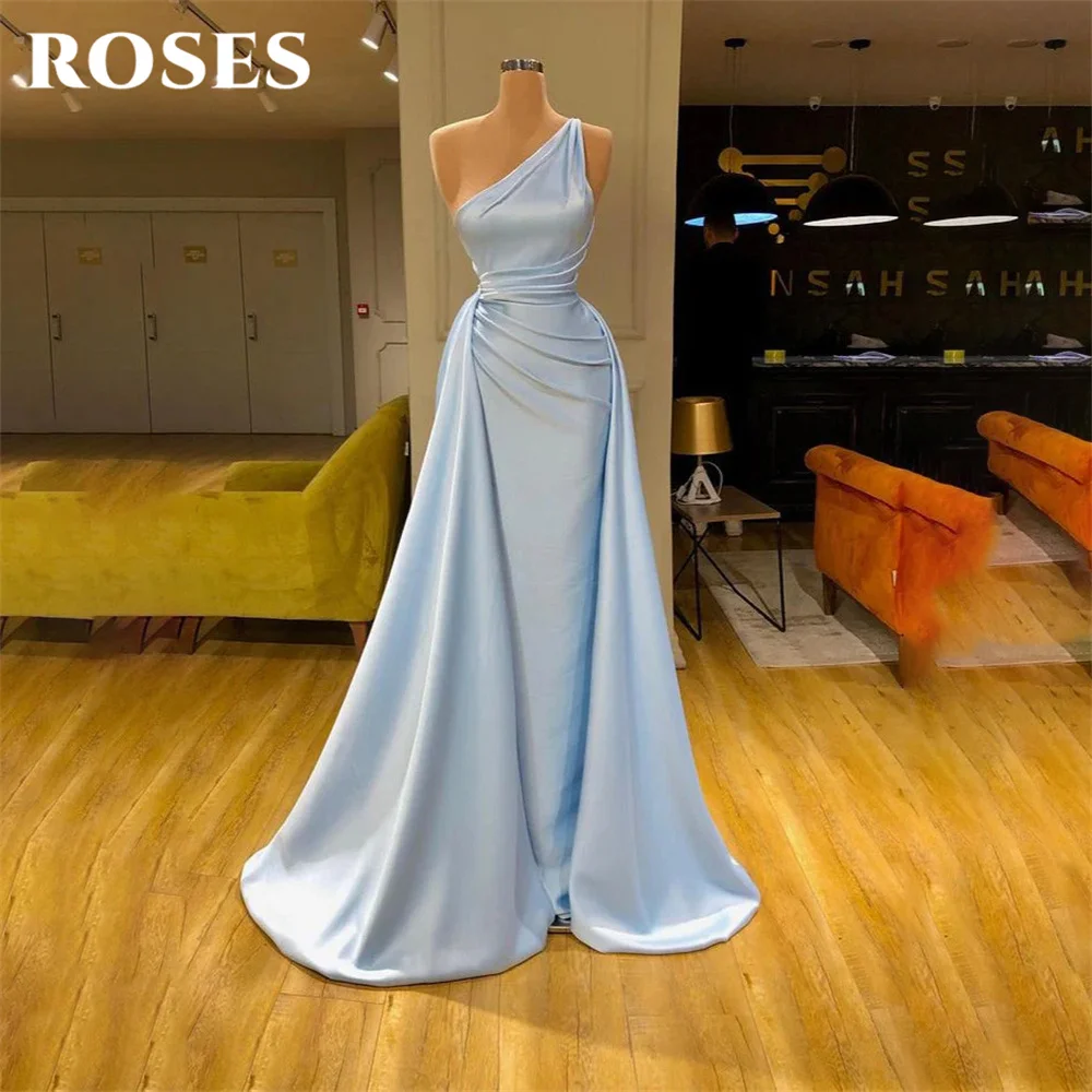 

Unique Cross Sweetheart Evening Dresses Light Blue Evening Gown Soft Pleated Long Prom Dress Custom Size платье на выпускной