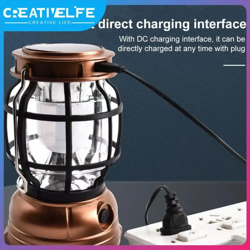 

Hot Solar Retro Camping Lantern Waterproof Portable Lanterns Lamp Emergency Outdoor Hanging Tent Led Chandelier Light Wholesale