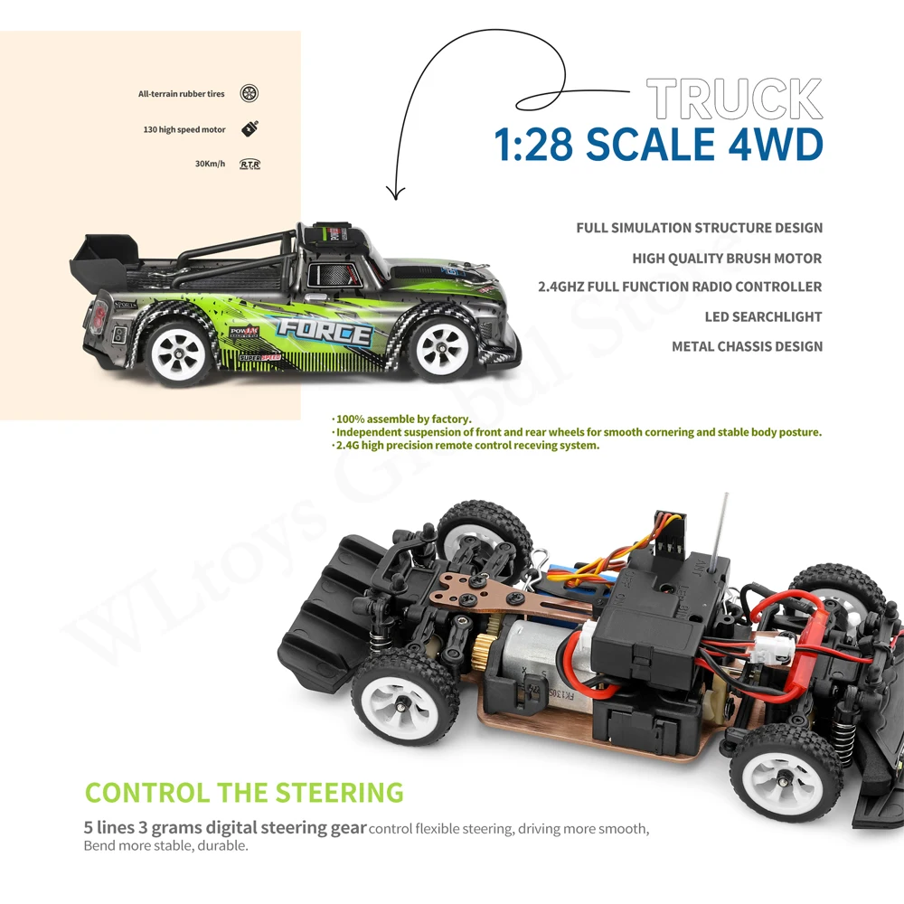 WLtoys RC автомобиль 1/28 K969 K989 284131 2 4G пульт дистанционного управления 4WD Внедорожный