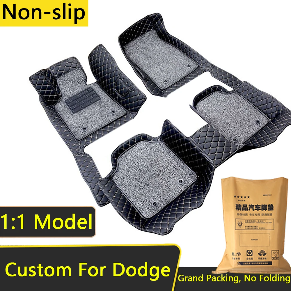 

High-end Custom Full Surround Car Floor Mat For Dodge Ram 1500 Viper Magnum Caravan Charger RAM Avenger Auto Carpets
