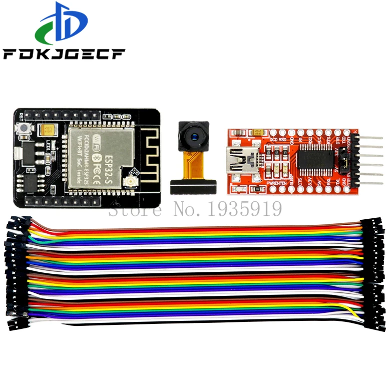 Модуль камеры Bluetooth ESP32, Wi-Fi OV2640, макетная плата FT232RL USB в TTL, последовательный преобразователь, 40-контактный соединительный провод