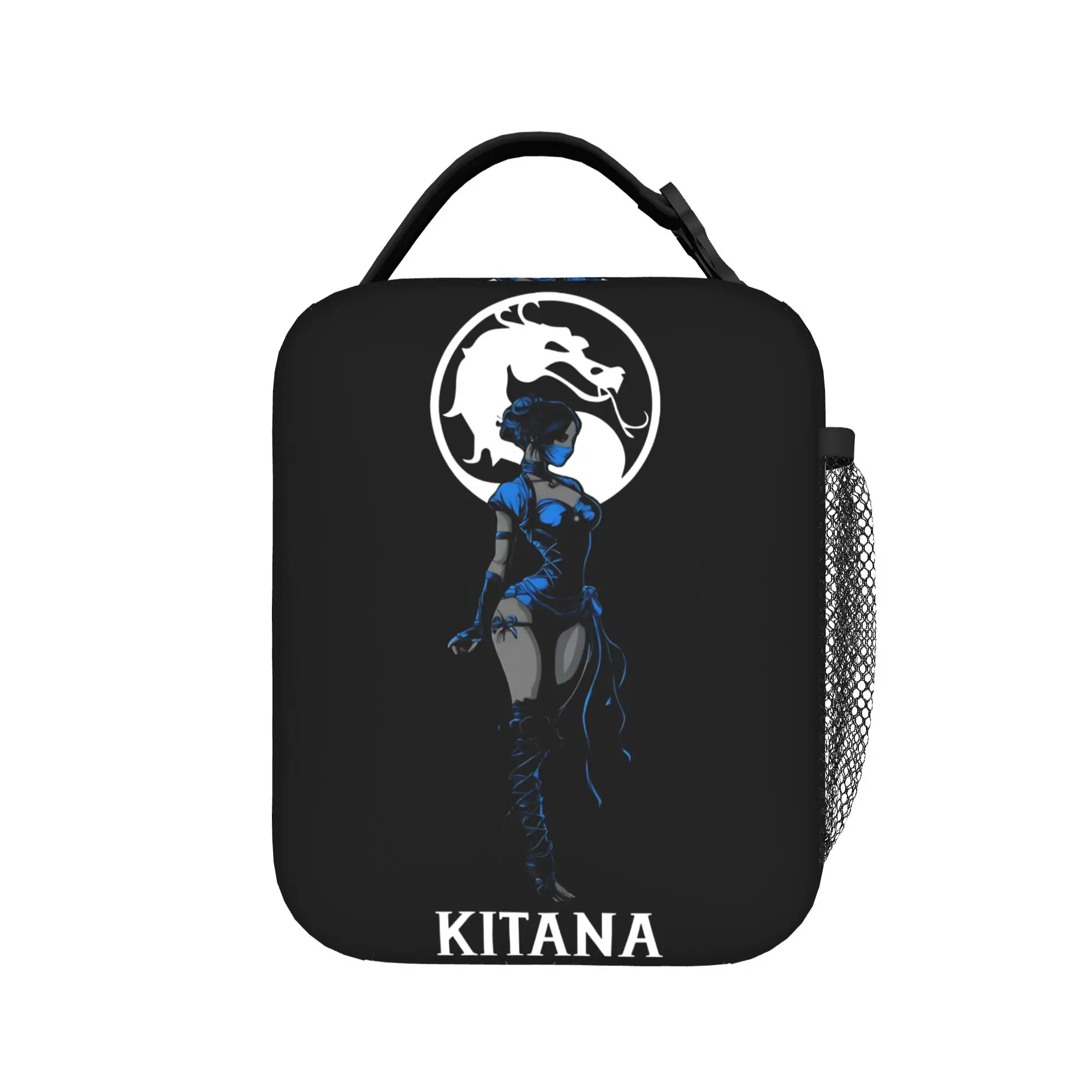Фото Изолированная сумка-холодильник Princess Kitana Mortal Kombat, многоразовая сумка-холодильник, контейнер для еды, портативная сумка-тоут, ланч-бокс, сумка для еды, школьная сумка №1