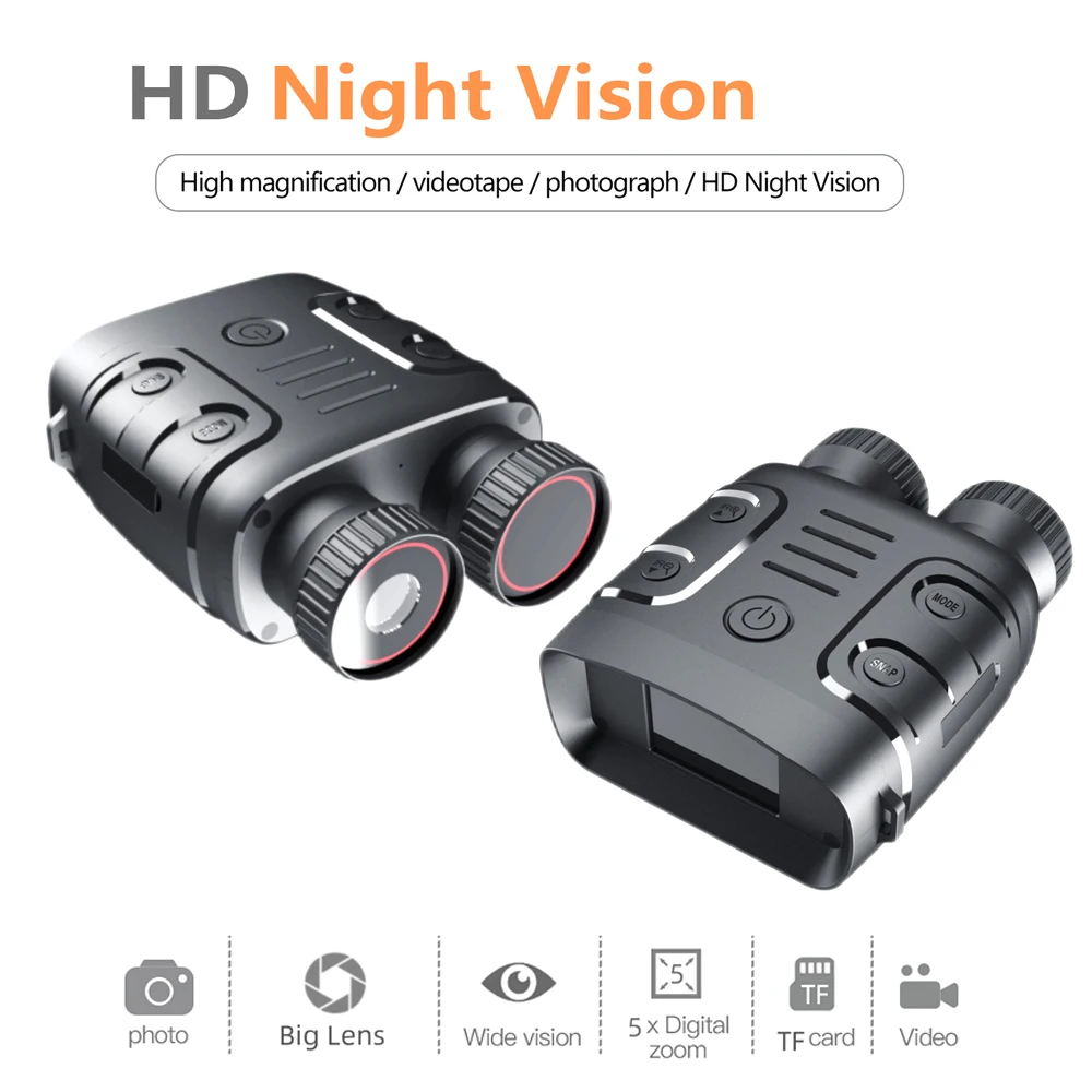 

Монокуляр R11 1080P, инфракрасное ночное видение, дневное и ночное использование, фото-и видеосъемка, 5-кратный цифровой зум, 300 м, полное темное р...