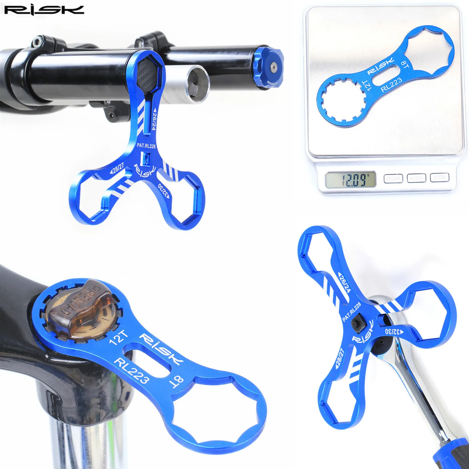 Front Fork Wrench Repair Tool Rl223 Type For Sr Xcr/xct/xcm/rst Rl228 Y-shaped For 24/26/27/28/30/32mm