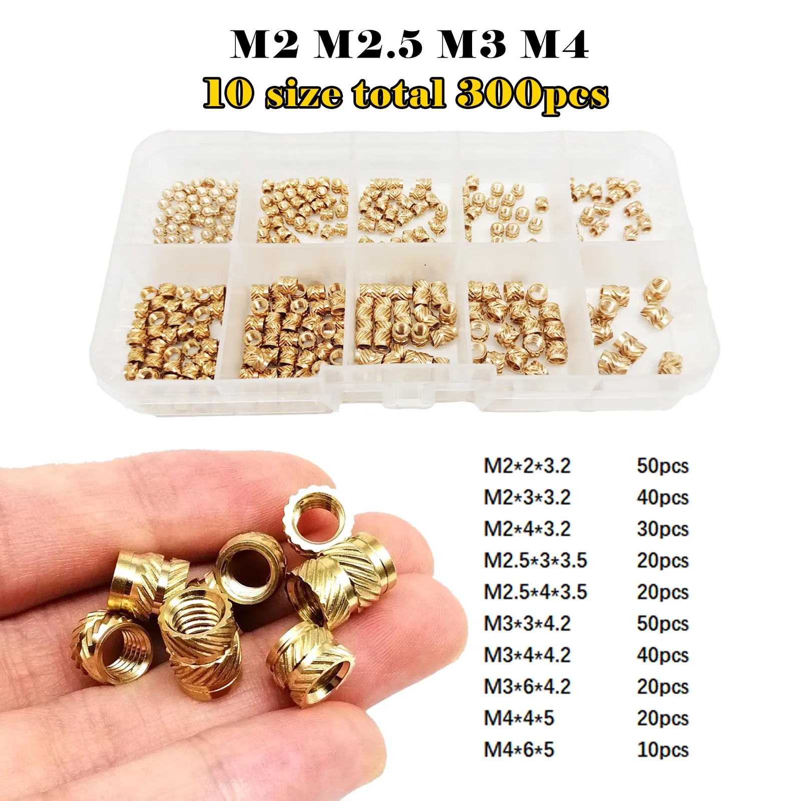 

Набор вставок из латуни и меди Michastu M1.2-M6