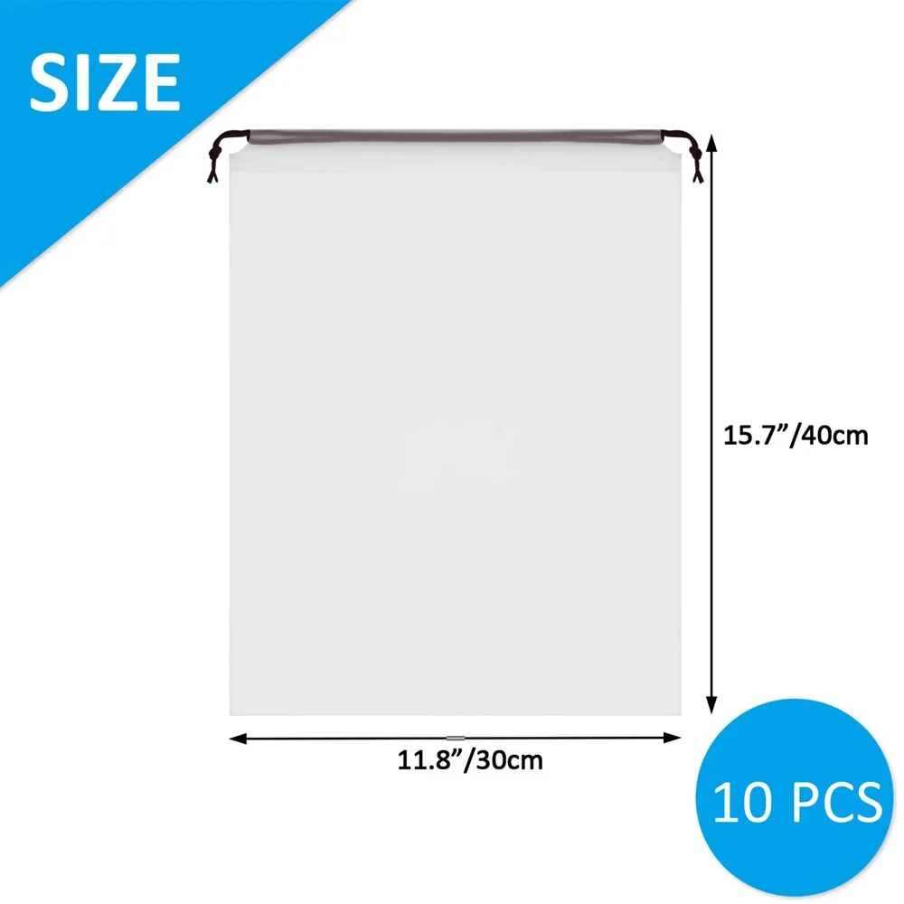 

Набор Из 10 Портативных Экологичных Водонепроницаемых Прозрачных Пластиковых Пакетов Для Хранения Обуви И Косметики В Путешес...