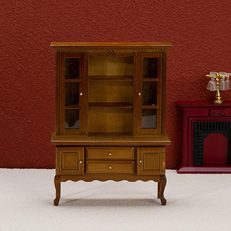 

Миниатюрный Кукольный домик, двойная дверь, шкаф для столовой, книжный шкаф, мебель, модель гостиной, спальни, декор для сцены, ролевые детские игрушки