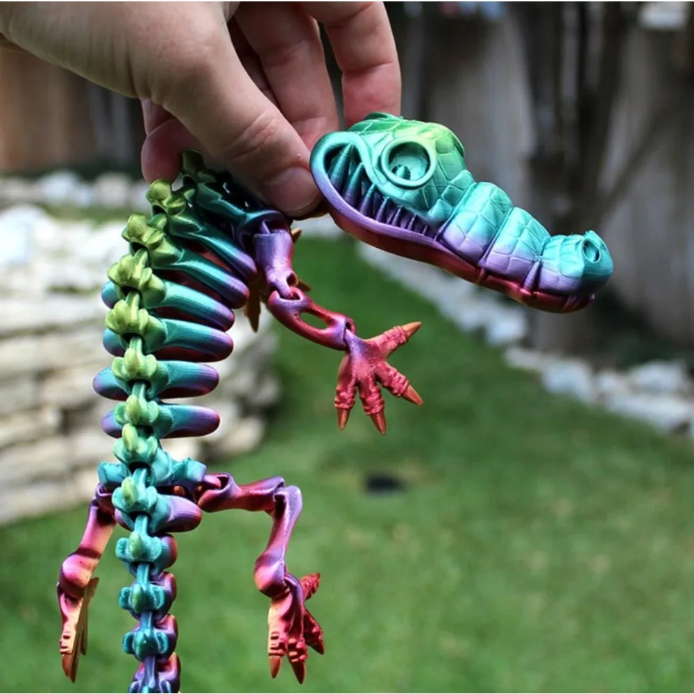 3D-печать Скелет крокодил шарнирный передвижной набор реквизит Ручная работа