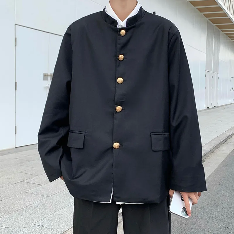 Autumn Men's Chinese Style Casual Jacket Small Suit Korean Version Uniform Student Jacket Small Suit Youth Fashion Coat images - 6