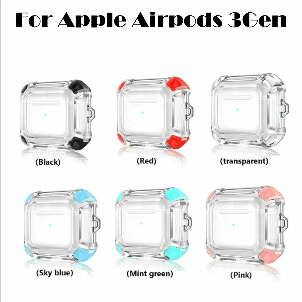 

Shockproof Case For Apple Airpods 3rd Generation 2021 Earphone Cover PC Transparent Anti-Collision Cover For Air Pods 2 3 Pro