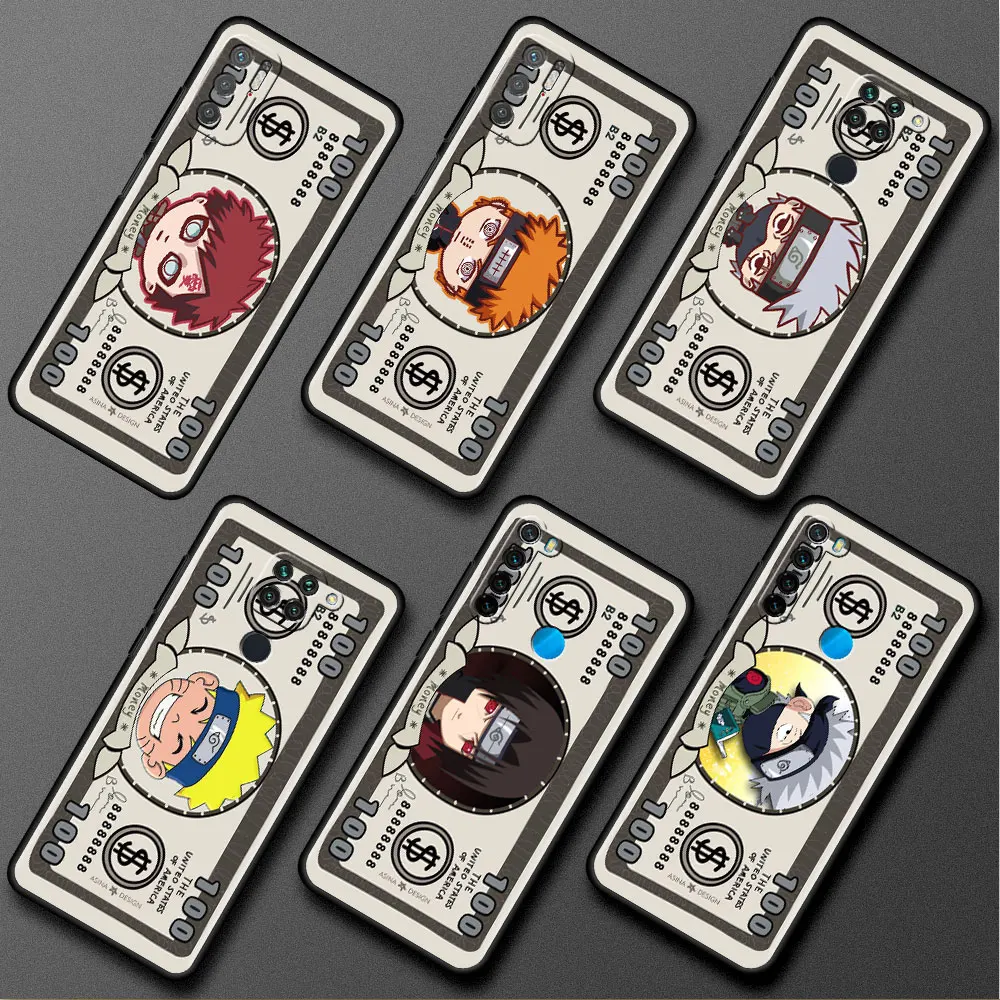 

Celular Case for Xiaomi Redmi Note 9S 11 10 9 8 Pro K40 9C 10A Fashion Estuche 8T 11T K50 7 9A SmartPhone Naruto Cartoon Money