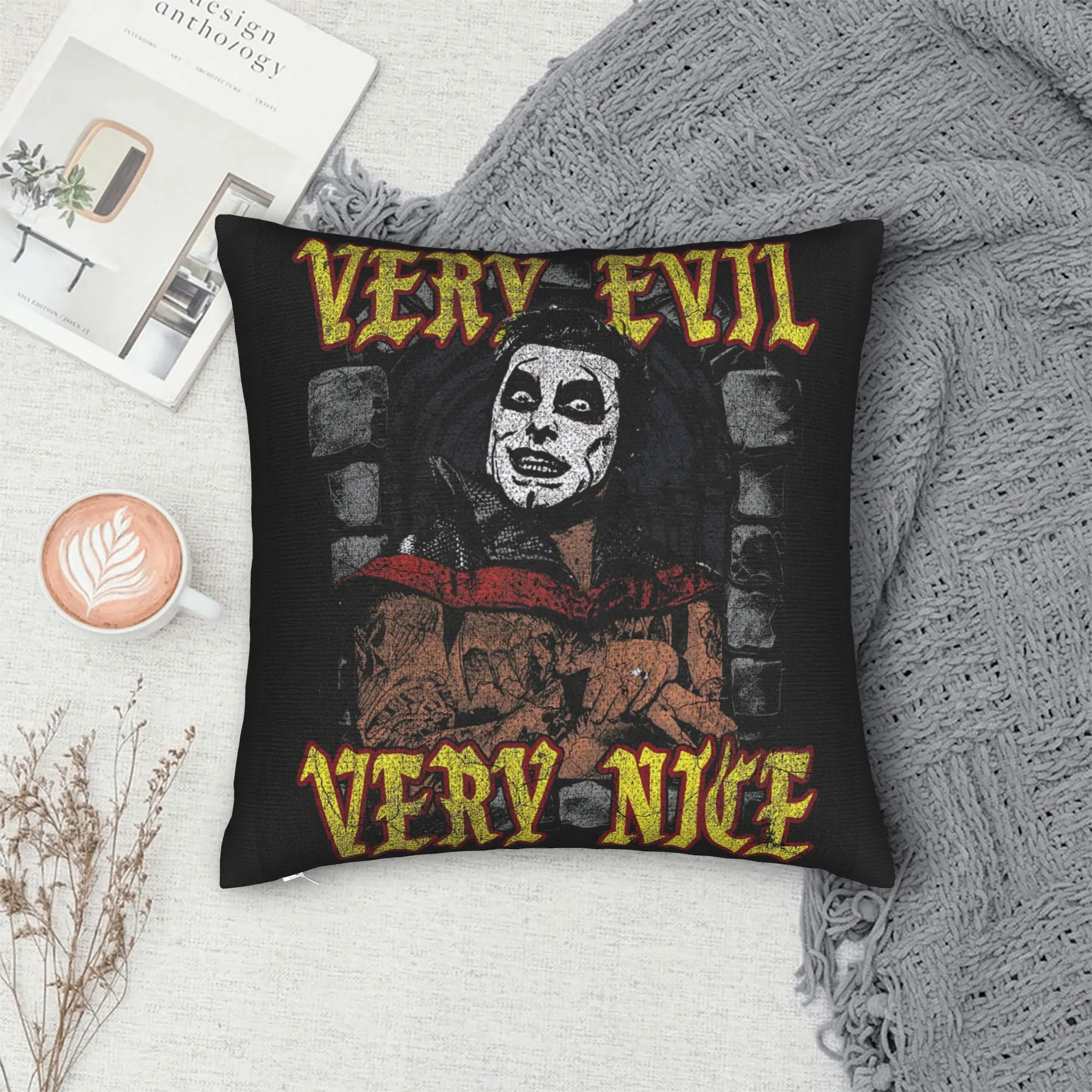 Фото Наволочка Danhausen Merch Very Nice Very Evil, квадратная наволочка для дивана, украшение для дома, забавные наволочки №1
