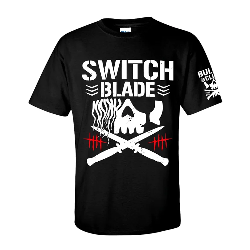 

Футболка NJPW мужская с коротким рукавом, модная тенниска из хлопка, повседневная майка с японским переключателем и лезвием, цвет черный, лето