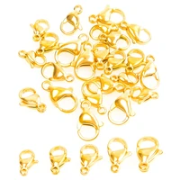 30pcs plated fashion jewelry 910111213mm stainless steel charms lobster clasp hooks making diy necklace bracelet findings