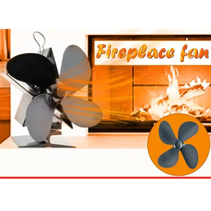 

Heat Distribution Eco Friendly Heat Powered Stove Fan Creative Black Fireplace Fan Wholesale Home Efficient Eco Quiet Fan New