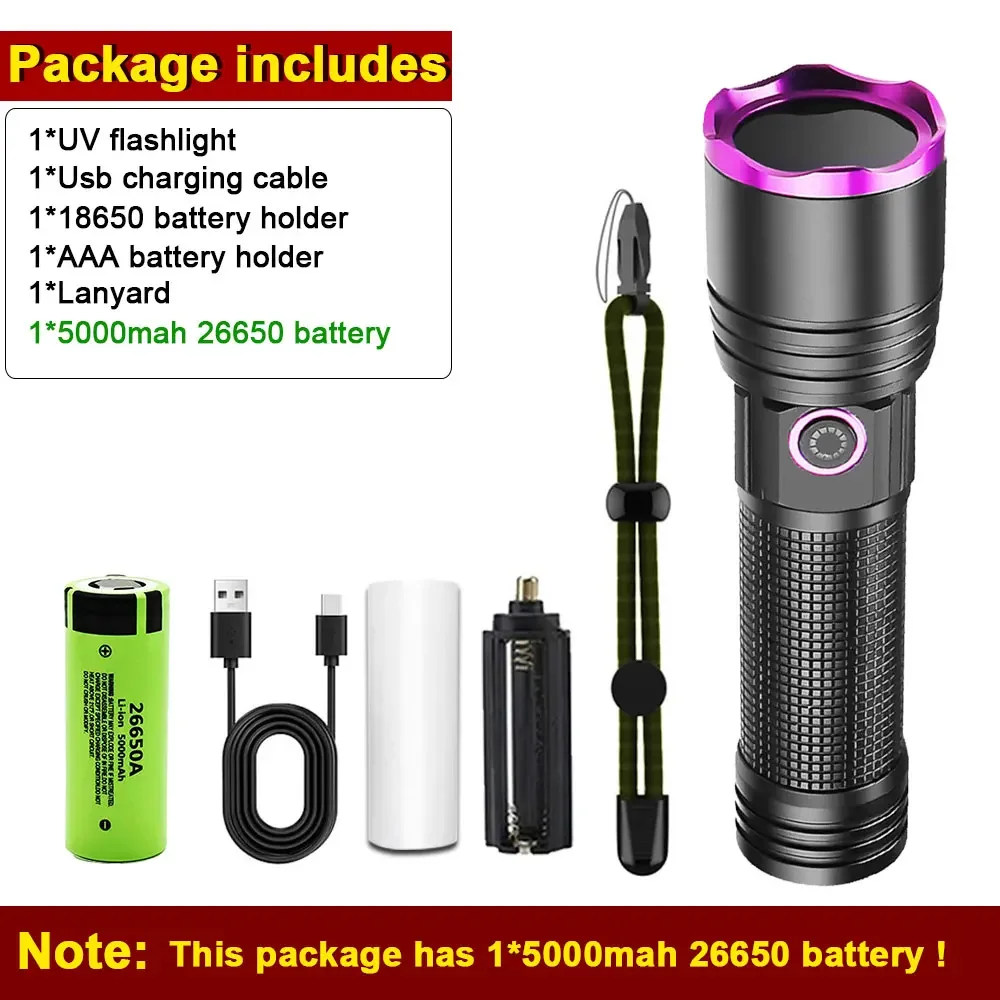 

Ультрафиолетовый фонарик 100 Вт черный