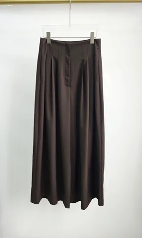 Женские широкие брюки с драпировкой на талии, темно-бордовые свободные брюки из смеси шерсти, весна 2024