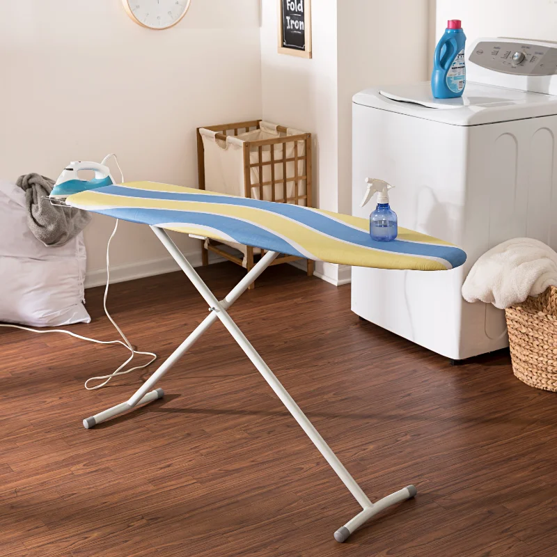 Ing Board With Retractable Iron Rest, Blue And Yellow