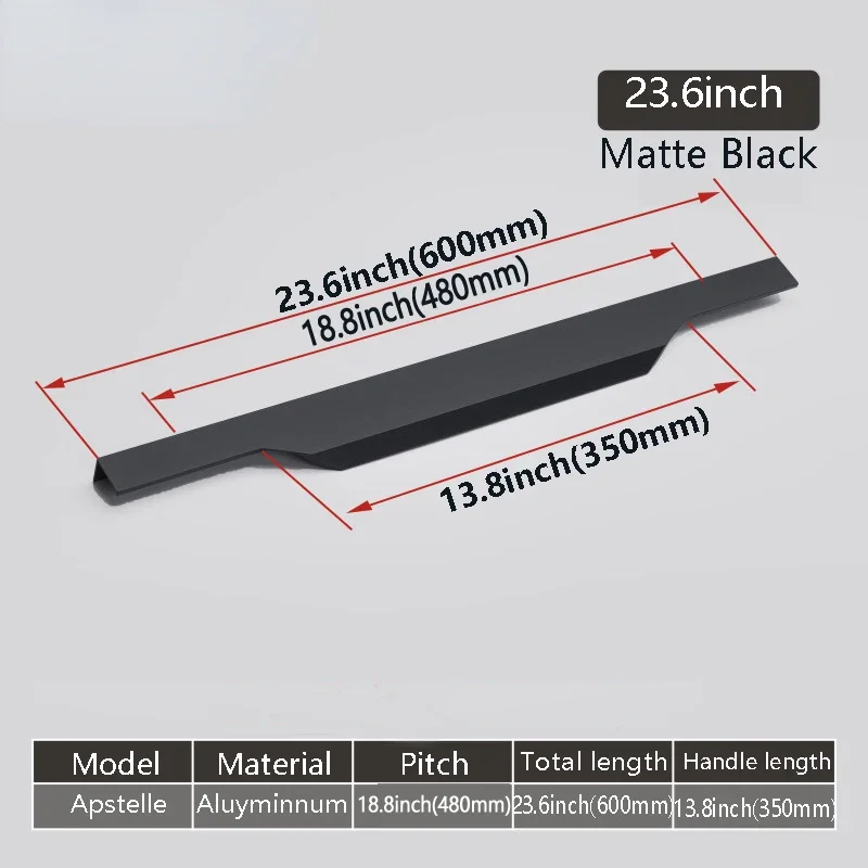 

Скрытая ручка для мебели из алюминиевого сплава, черная, Золотая