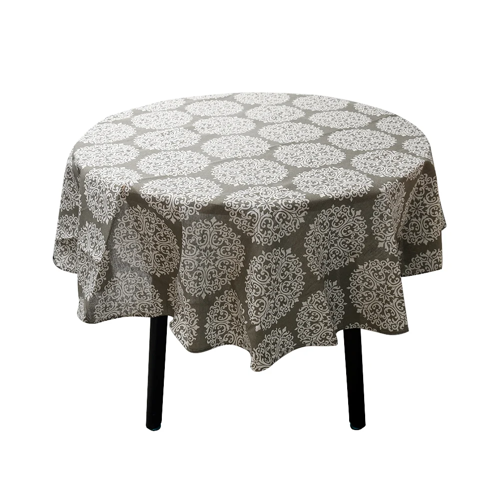 

150cm Nordic Round Wear- Resisting Party Printing Table Cloth Garden Patio For Kitchen Vintage Cotton And Linen Decoration