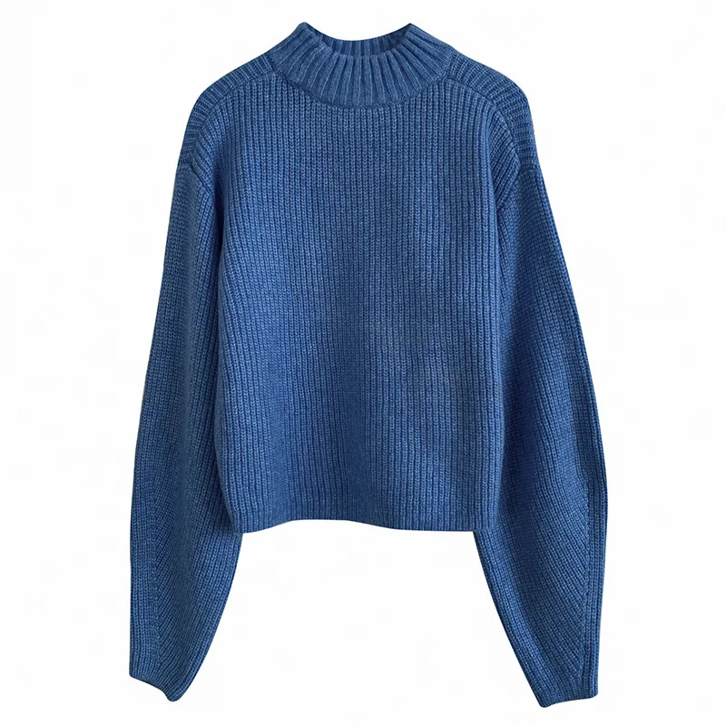 

Women Japanese Round Neck Knitted Sweater Winter Warm Long-sleeved Pullover Sweater Jumper Slimming Bottoming Top
