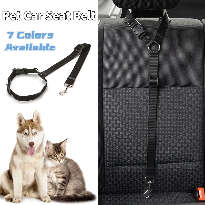 

Adjustable Pet Car Seat Belt Dog Cat Safety Seat Belt Strap Nylon Fabric Dog Restraints Vehicle Harness for Kitten Dogs
