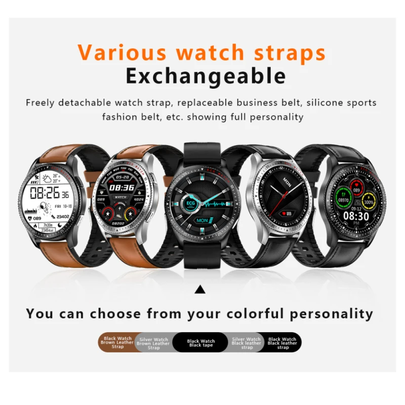 

ES08 Smart Watch Bluetooth Call ECG PPG Health Monitoring Reminder Heart Rate Blood Pressure Monitoring Watch